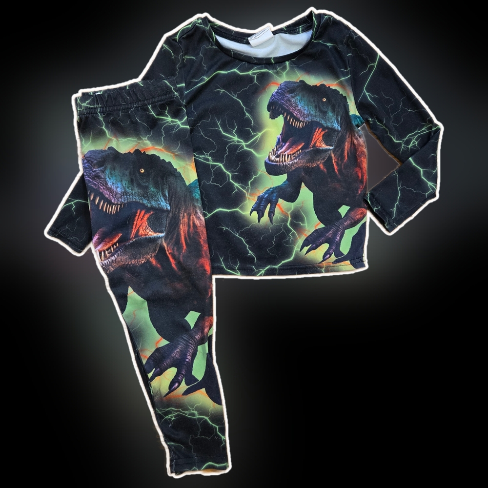 3T T-Rex Dinosaur Print Kids Pajamas